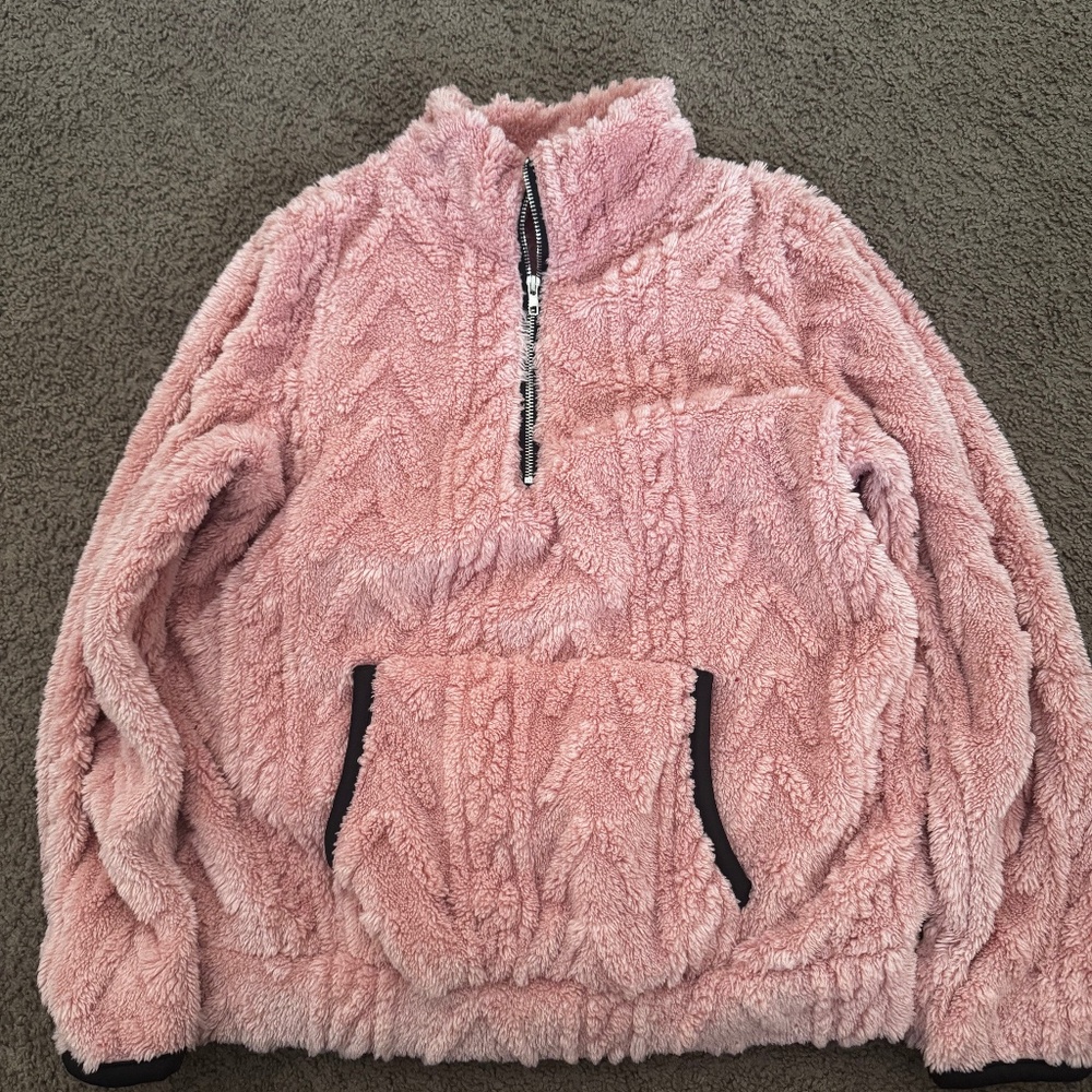 Pink women’s fleece quarter-zip size medium